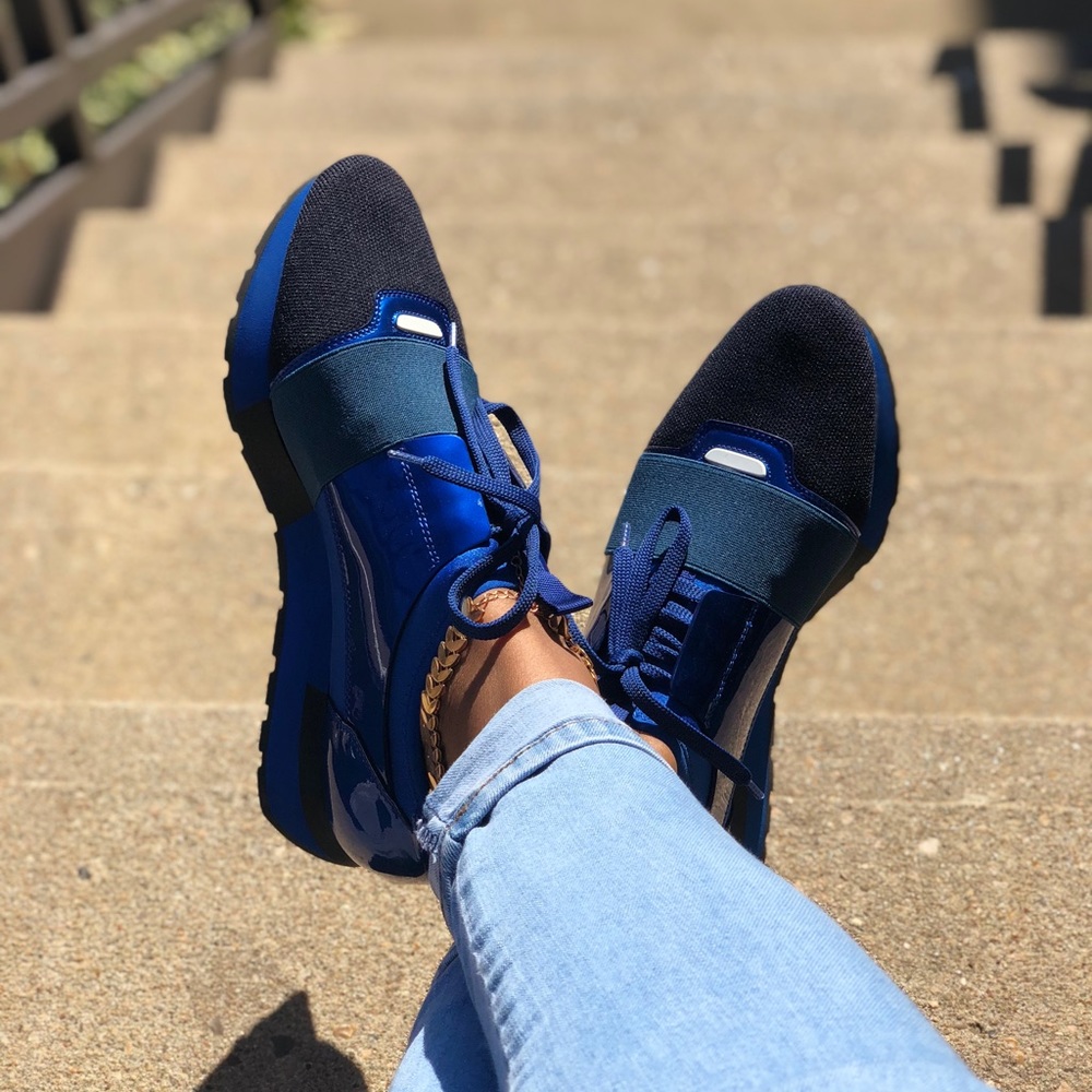 Variant Blue Patent Balenciaga Runners